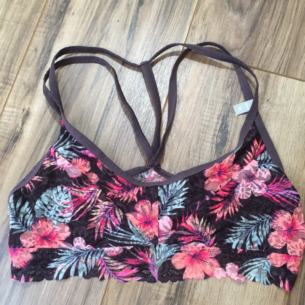 Victoria’s Secret PINK tropical lace sports bra M